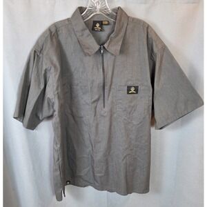 Lowrider Shirt Mens Gray Half Zip Short Sleeve Steetwear Cholo Vtg Size XXL 2XL